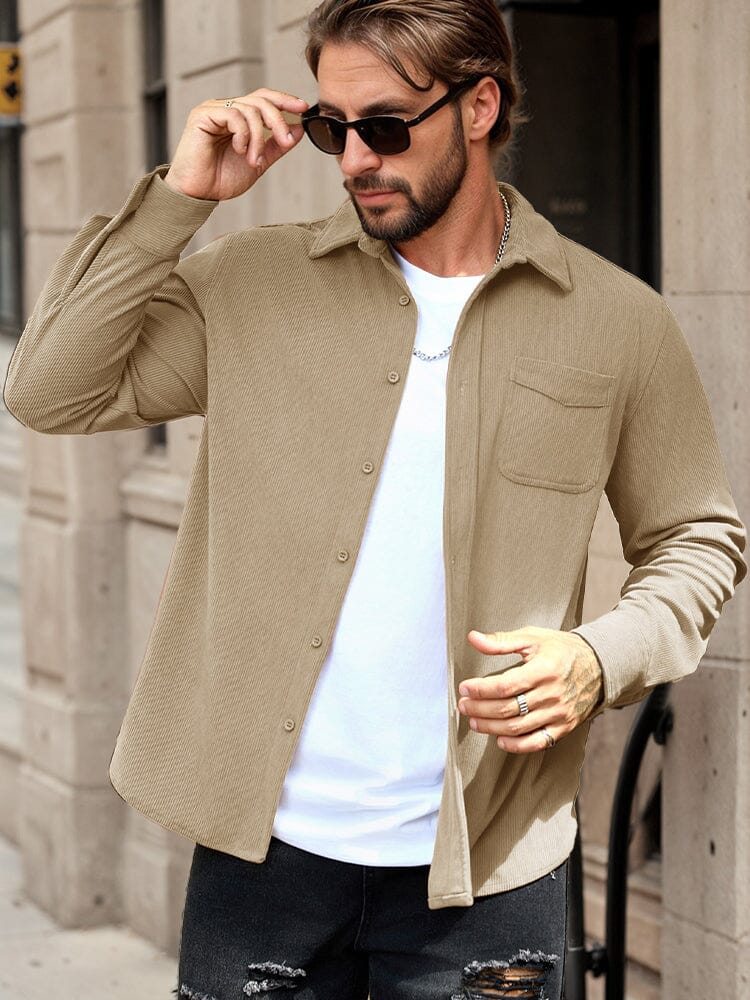 Casual Functional Corduroy Shirt - Image 5