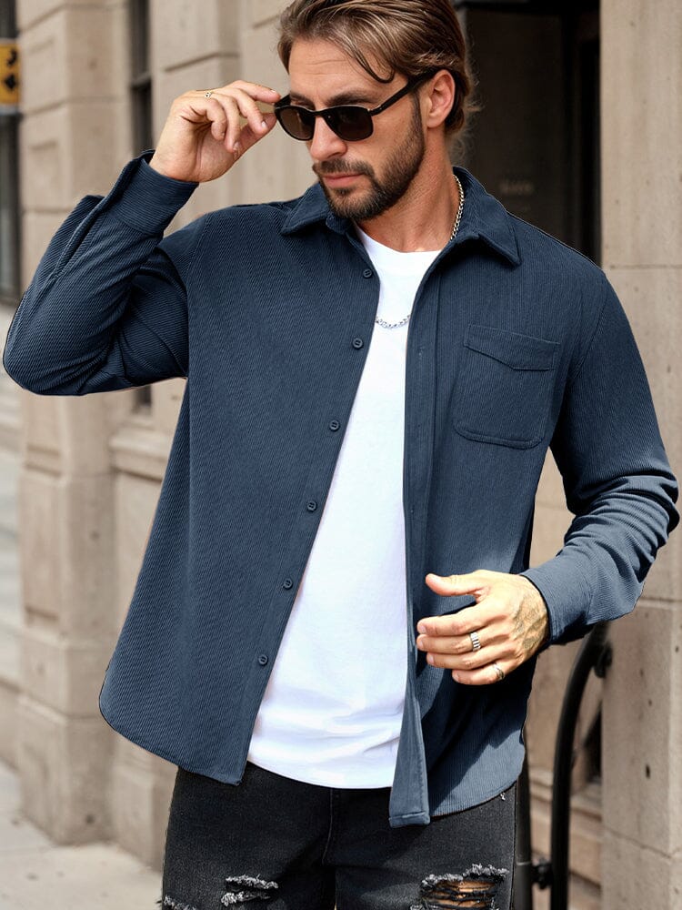 Casual Functional Corduroy Shirt - Image 6