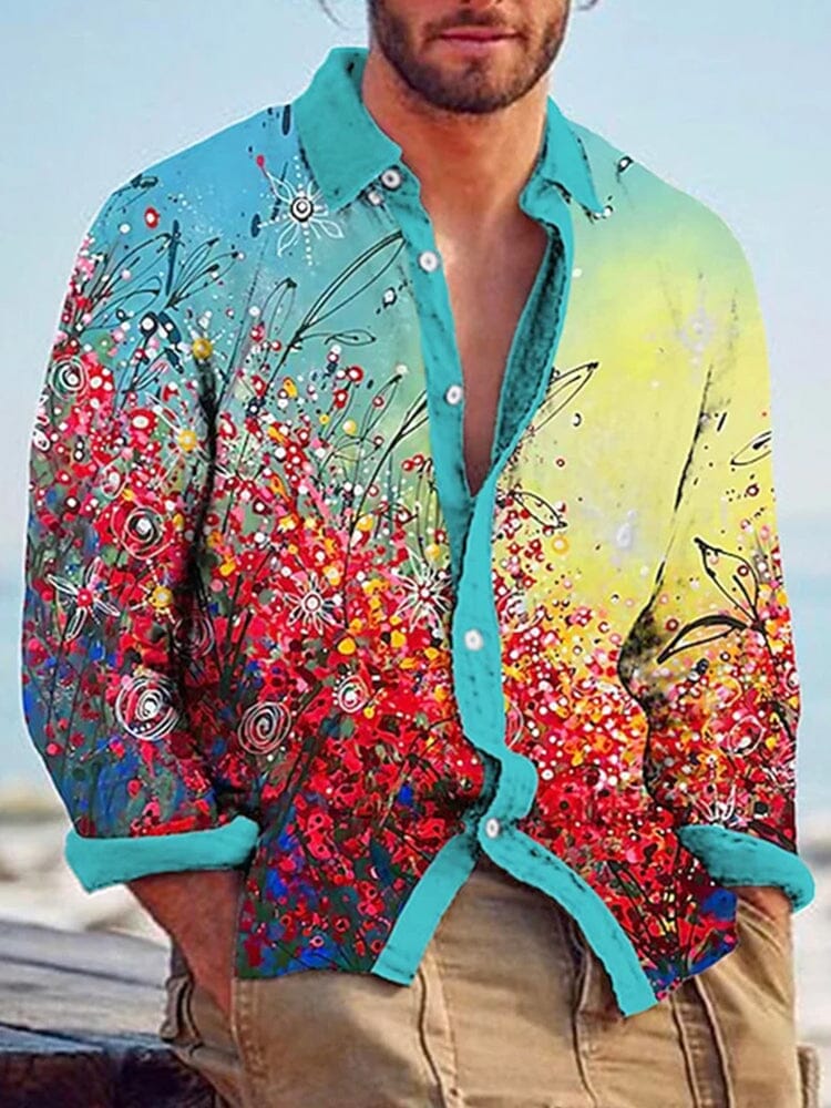 Casual Graphic Cotton Linen Shirt - Image 2