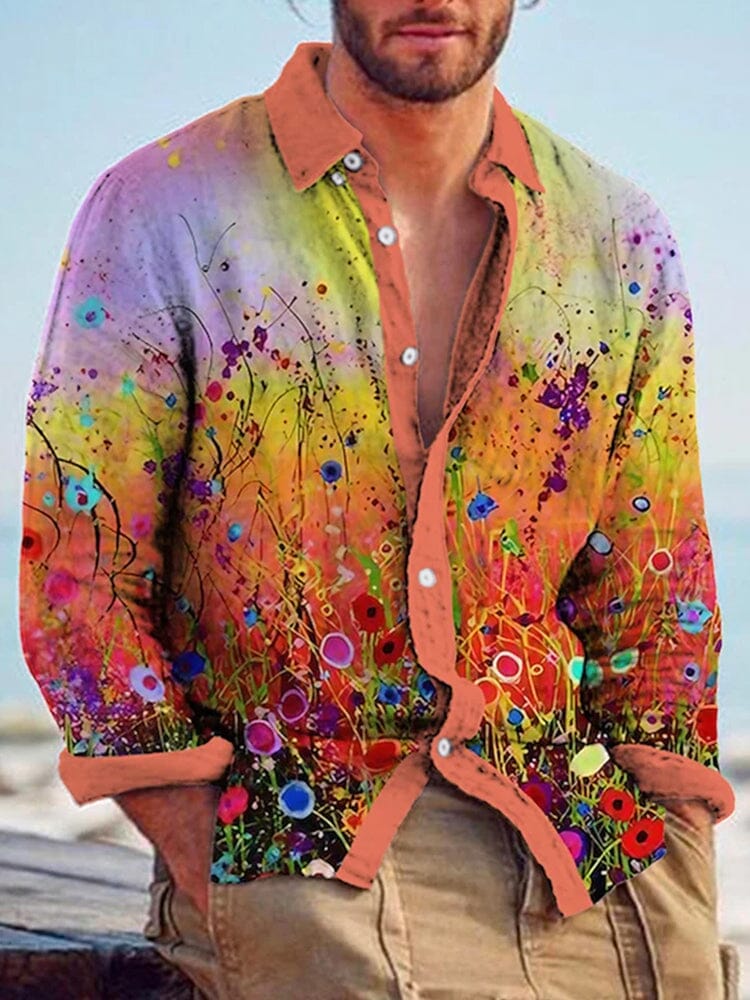 Casual Graphic Cotton Linen Shirt - Image 3