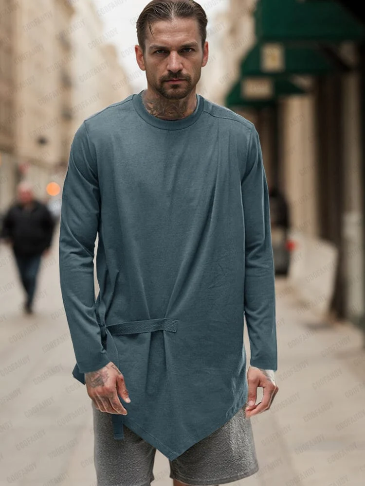 Casual Irregular Hem T-shirt - Image 2