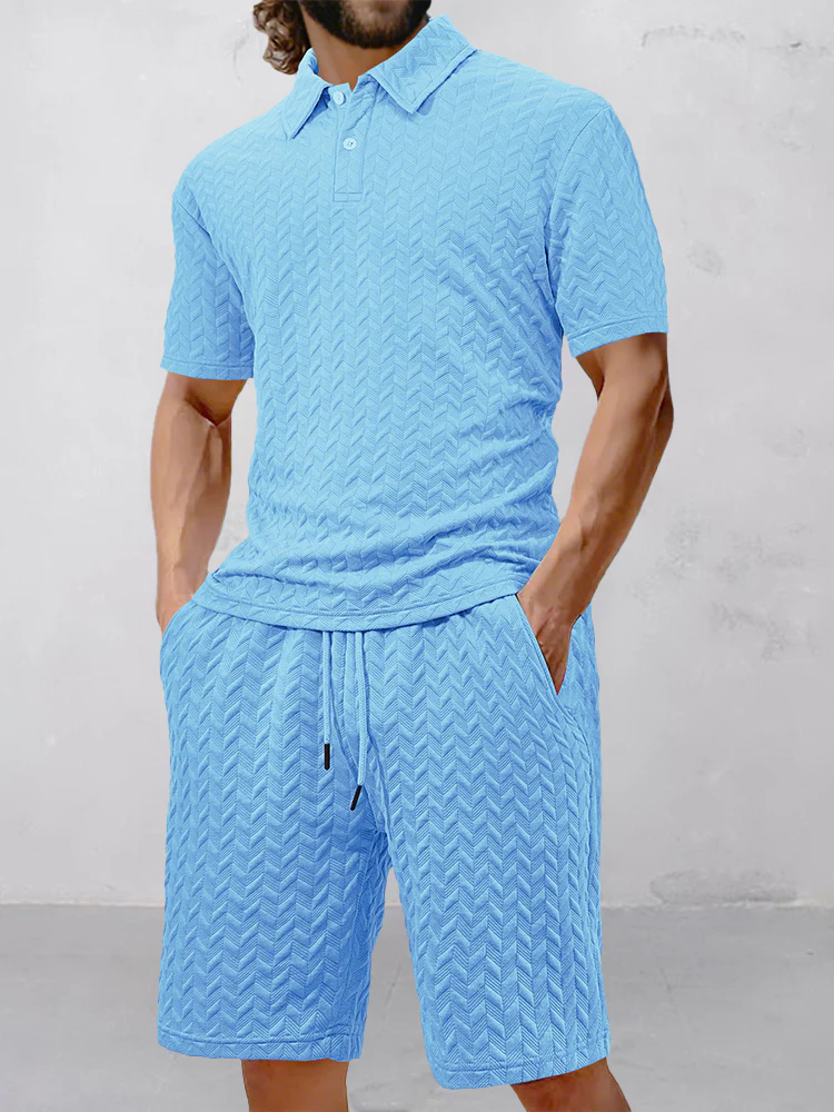 Casual Jacquard Textured Matching Set - Image 4