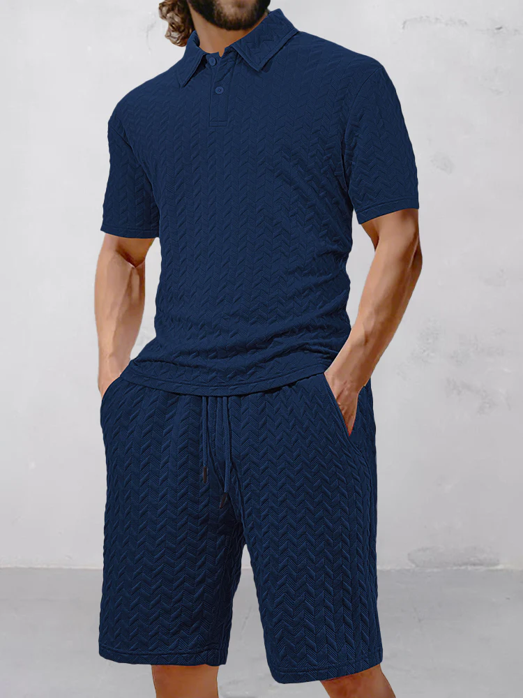 Casual Jacquard Textured Matching Set - Image 5