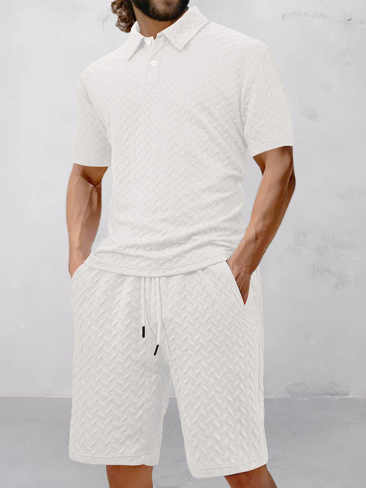 Casual Jacquard Textured Matching Set - Image 6