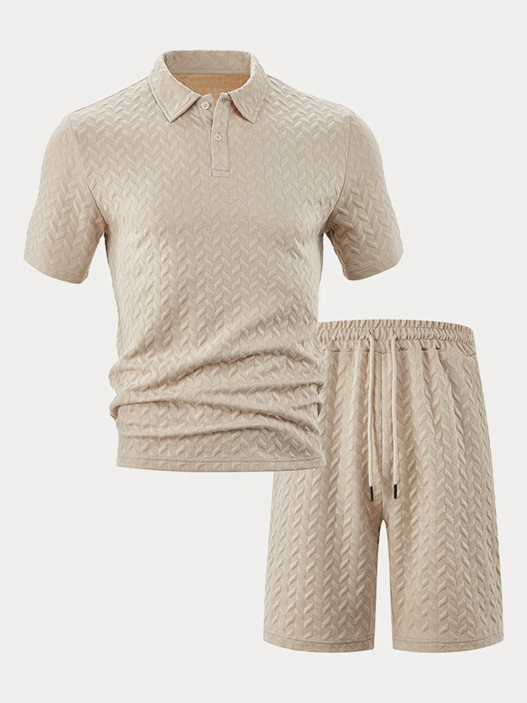 Casual Jacquard Textured Matching Set - Image 8