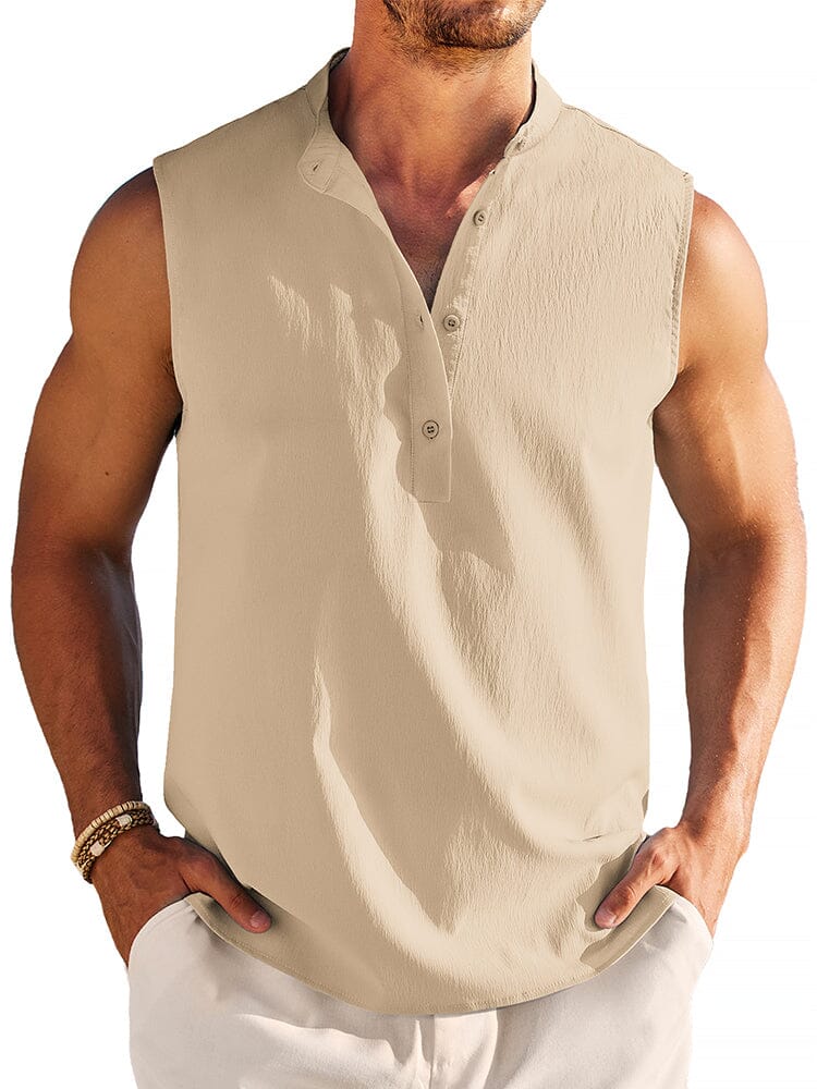 Casual Lightweight Henley Tank Top (US Only) - Image 2