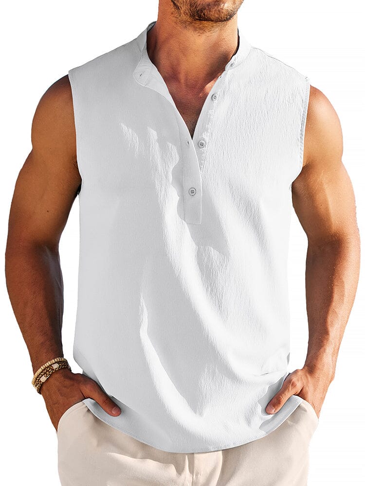 Casual Lightweight Henley Tank Top (US Only) - Image 4