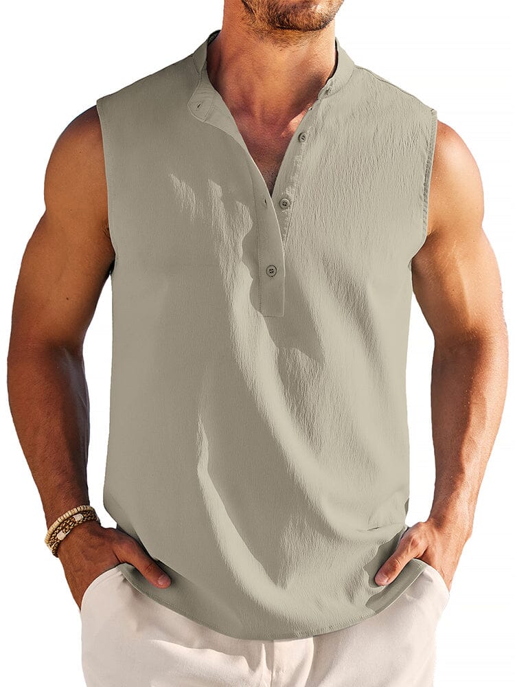 Casual Lightweight Henley Tank Top (US Only) - Image 5