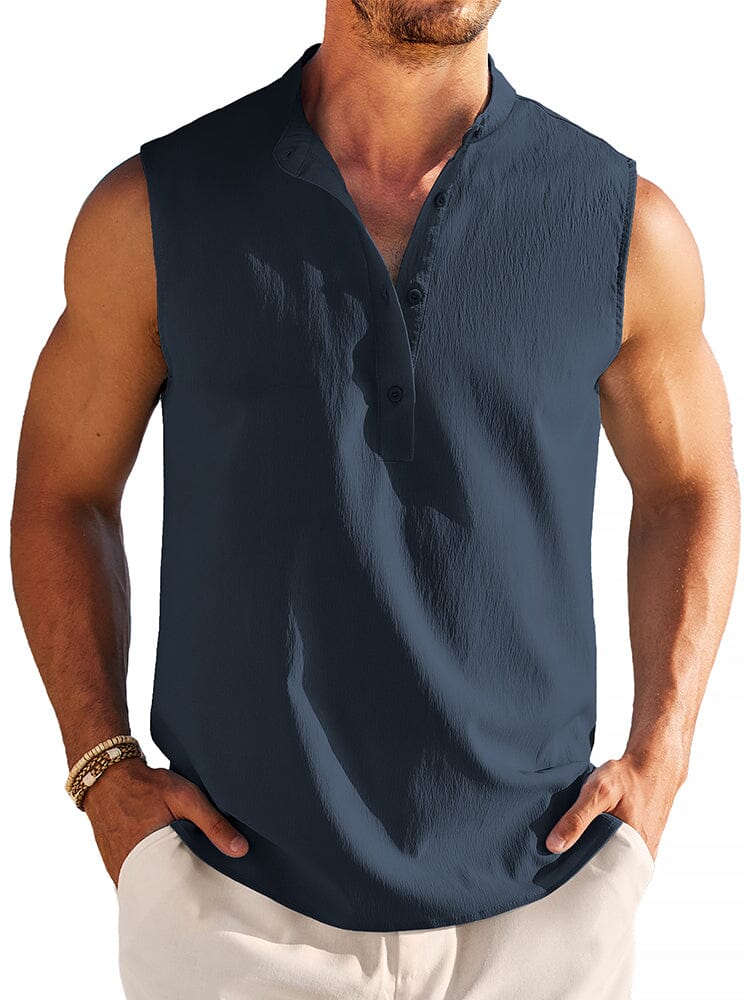 Casual Lightweight Henley Tank Top (US Only) - Image 6