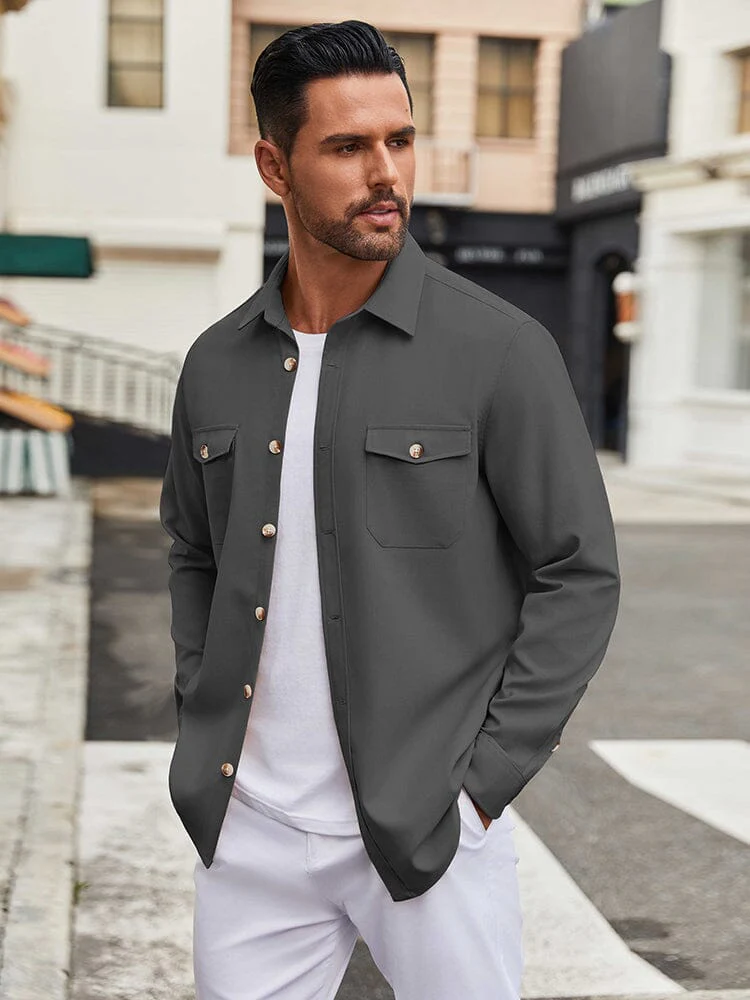 Casual Lightweight Shirt Jacket (US Only) - Image 7