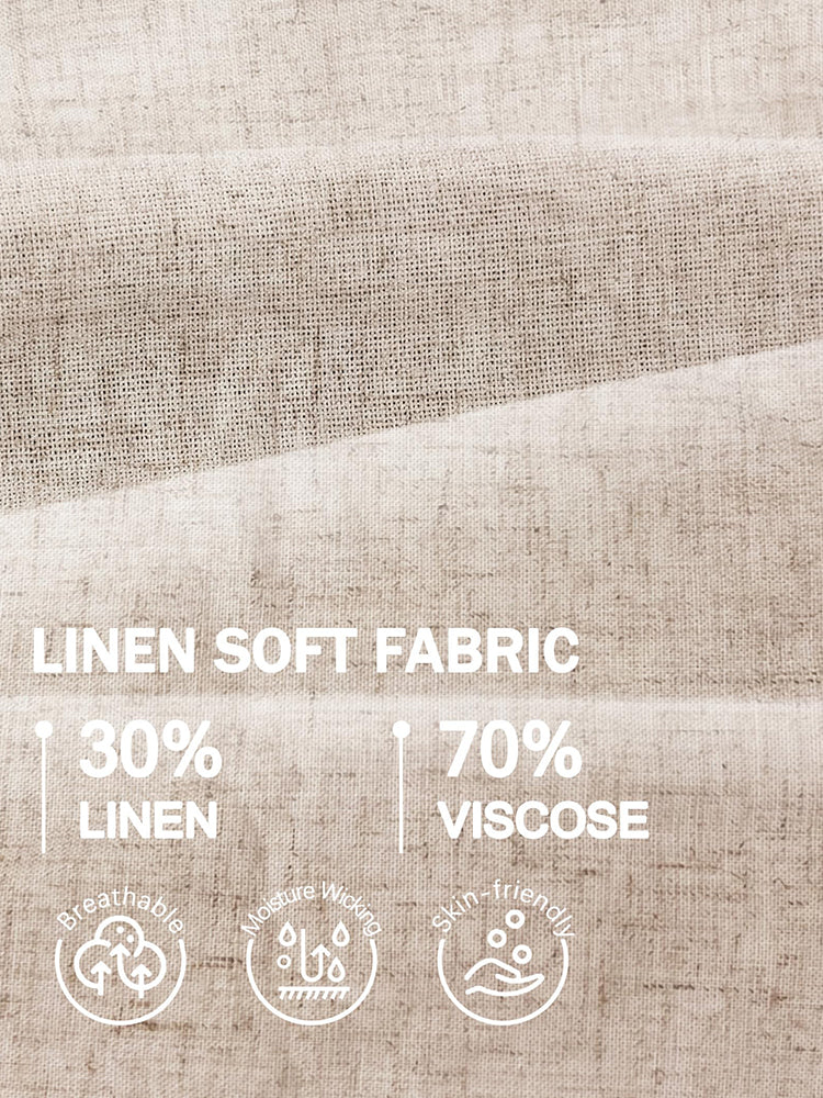 Casual Linen Blend Beach Shorts - Image 5