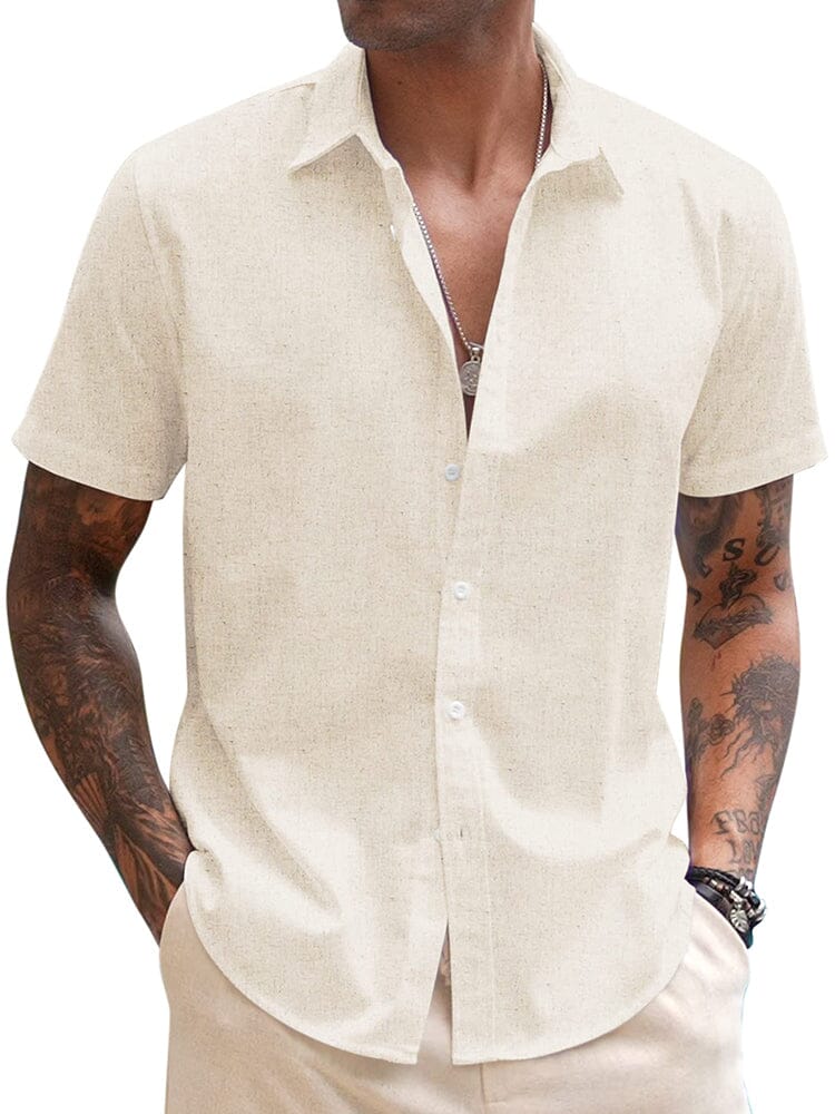 Casual Linen Blend Button Down Shirt (US Only) - Image 10