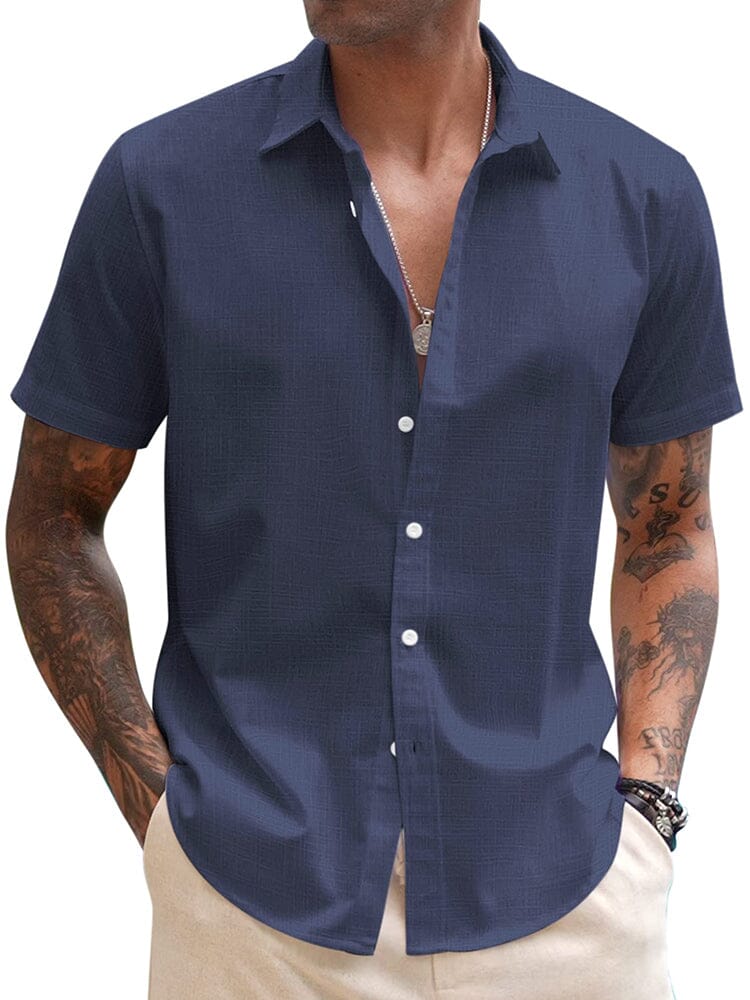 Casual Linen Blend Button Down Shirt (US Only) - Image 11