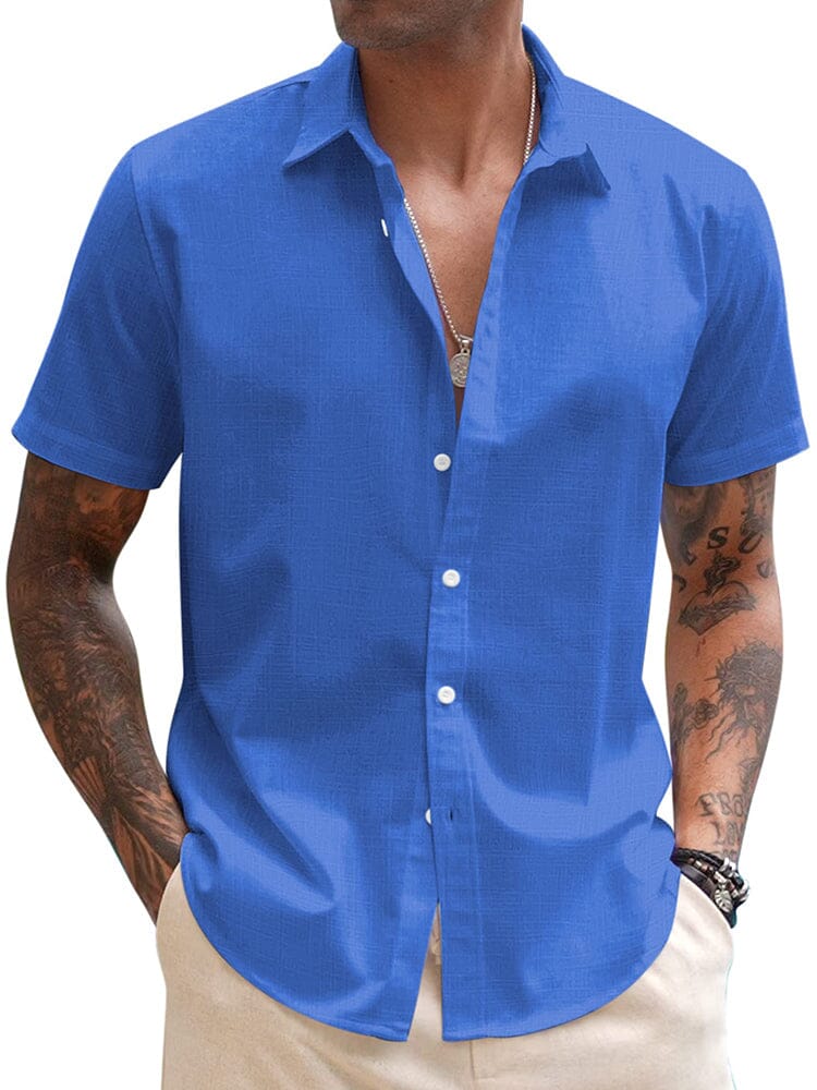 Casual Linen Blend Button Down Shirt (US Only) - Image 13