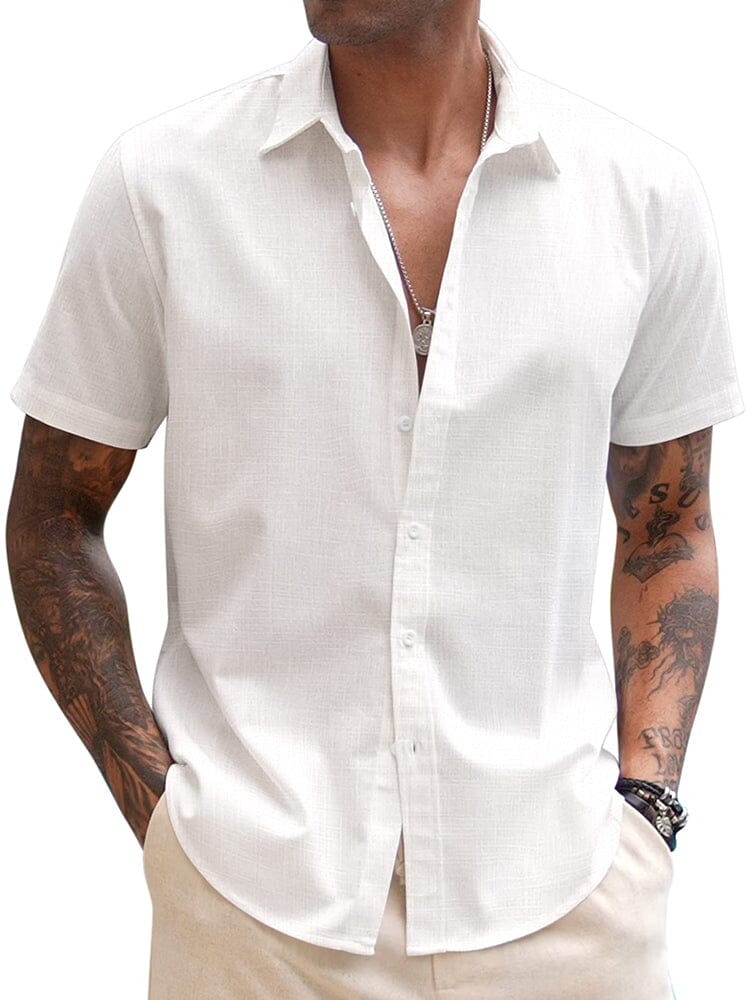 Casual Linen Blend Button Down Shirt (US Only) - Image 14