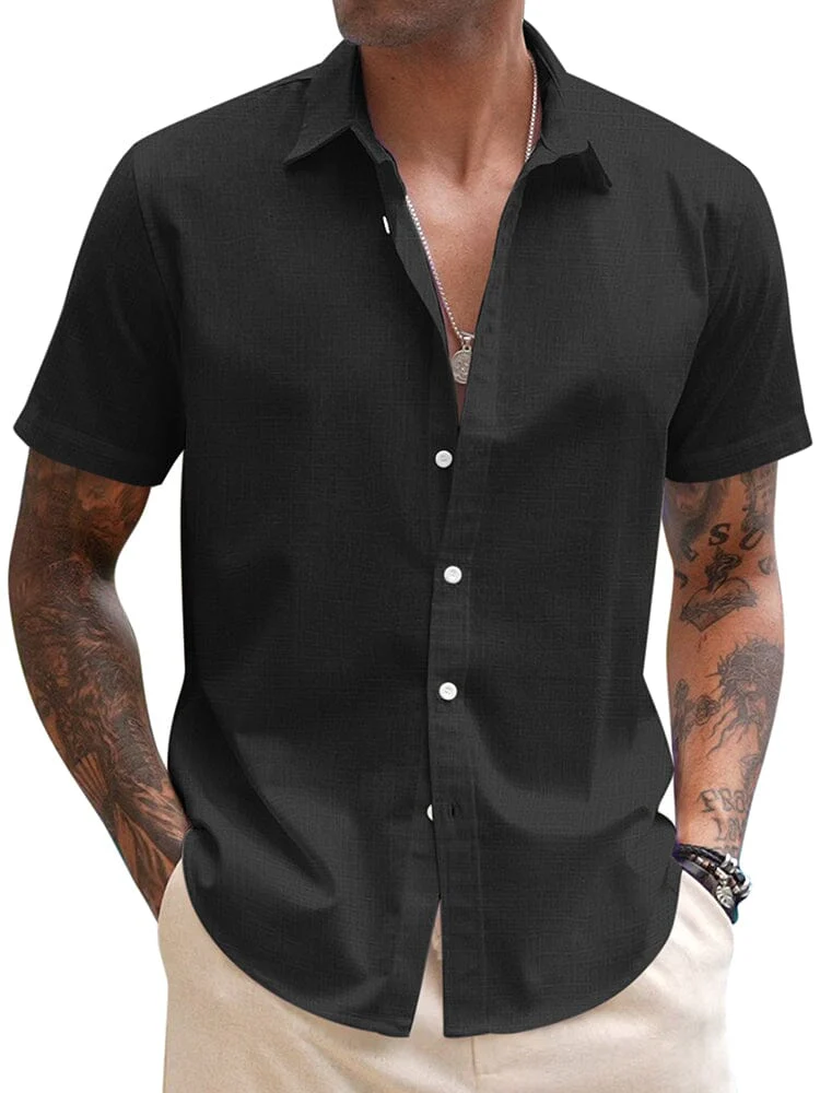 Casual Linen Blend Button Down Shirt (US Only) - Image 2