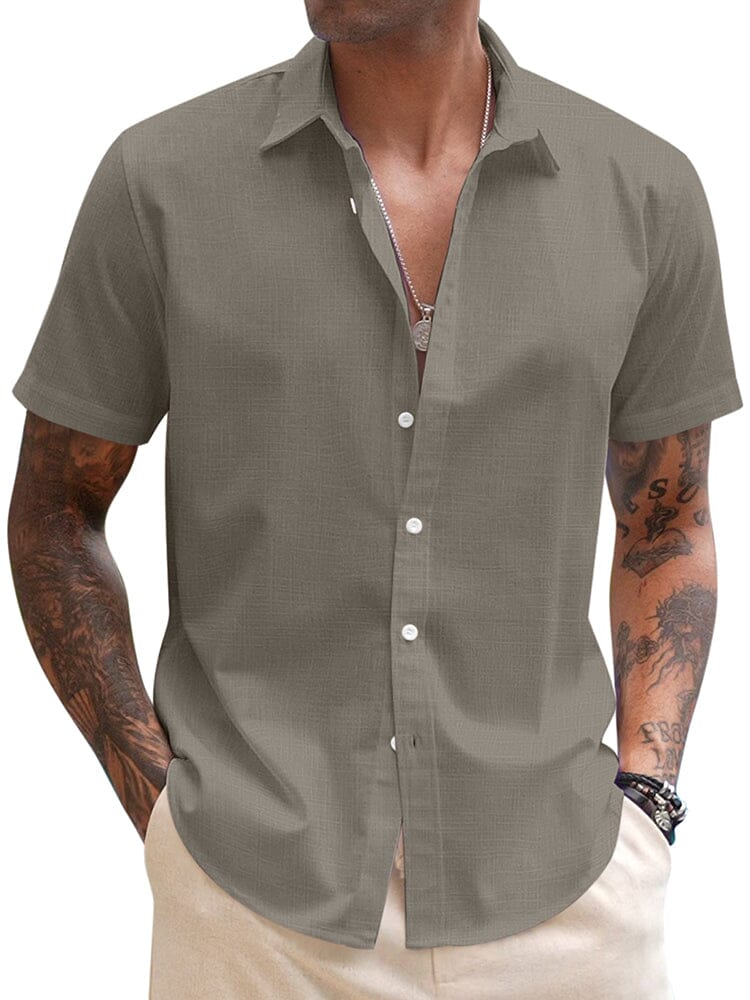 Casual Linen Blend Button Down Shirt (US Only) - Image 4