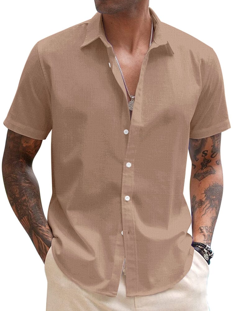 Casual Linen Blend Button Down Shirt (US Only) - Image 7