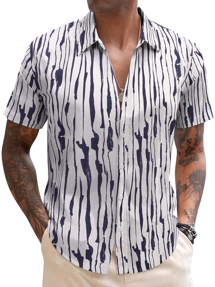 Casual Linen Blend Printed Shirt (US Only) - Image 10