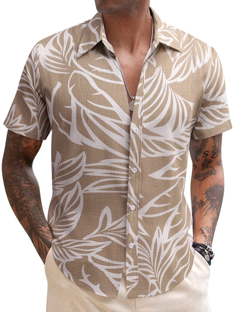 Casual Linen Blend Printed Shirt (US Only) - Image 11
