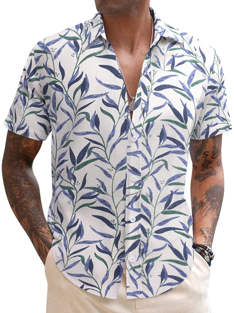 Casual Linen Blend Printed Shirt (US Only) - Image 5