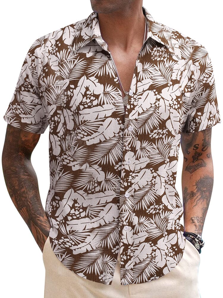 Casual Linen Blend Printed Shirt (US Only) - Image 8