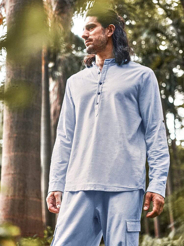 Casual Linen Blend Shirt Set - Image 7