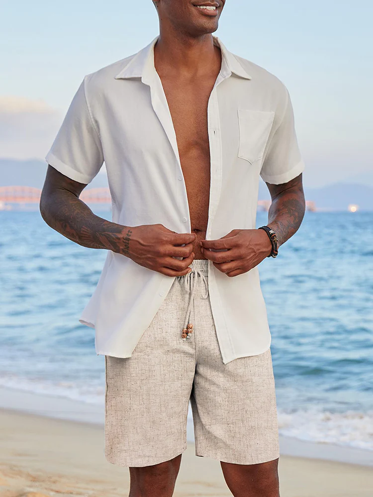 Casual Linen Blend Summer Shorts (US Only) - Image 18