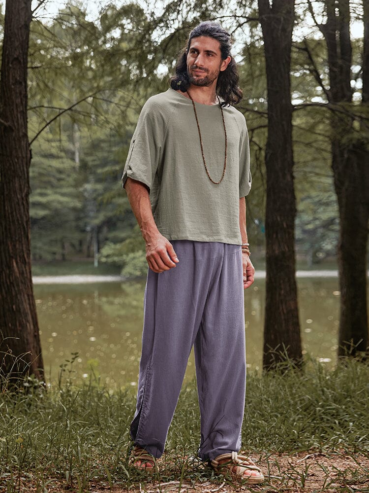 Casual Loose Linen Blend Pants - Image 7