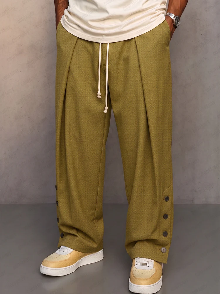Casual Modern Wide Leg Drawstring Pants