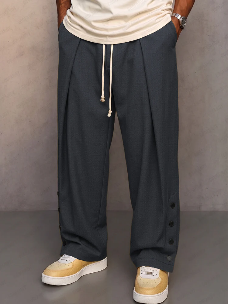 Casual Modern Wide Leg Drawstring Pants - Image 2