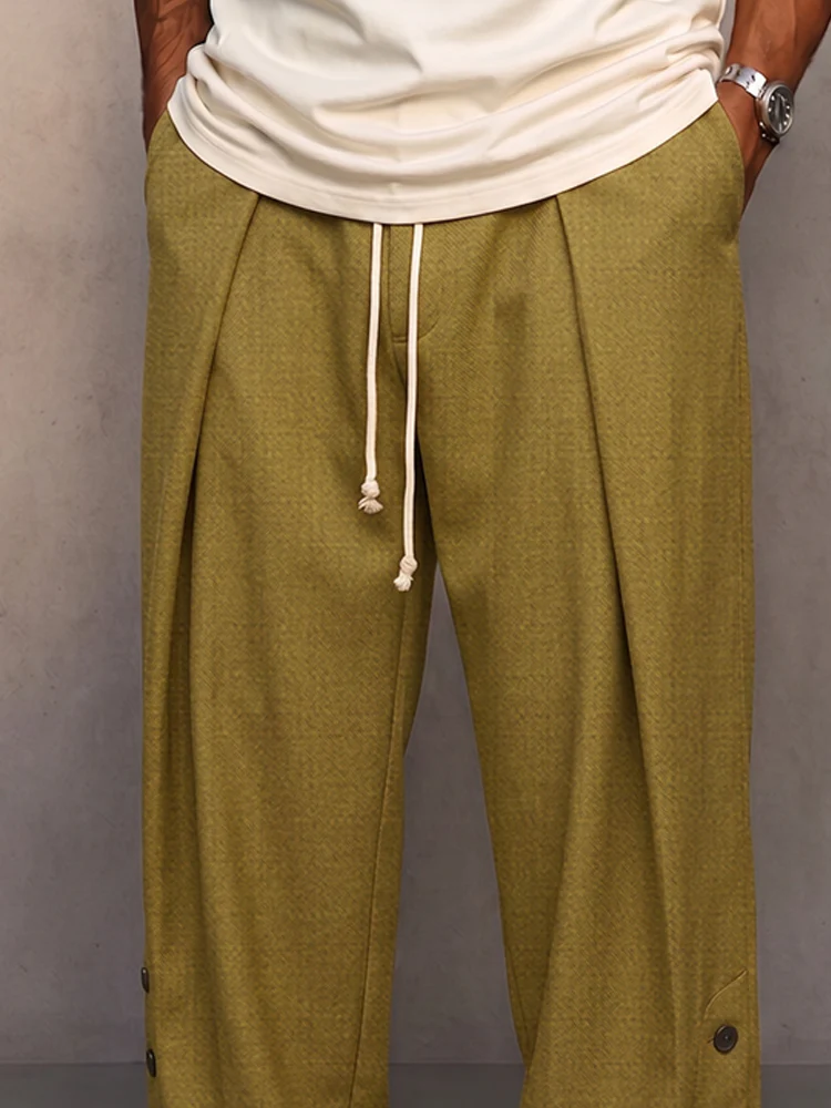 Casual Modern Wide Leg Drawstring Pants - Image 3