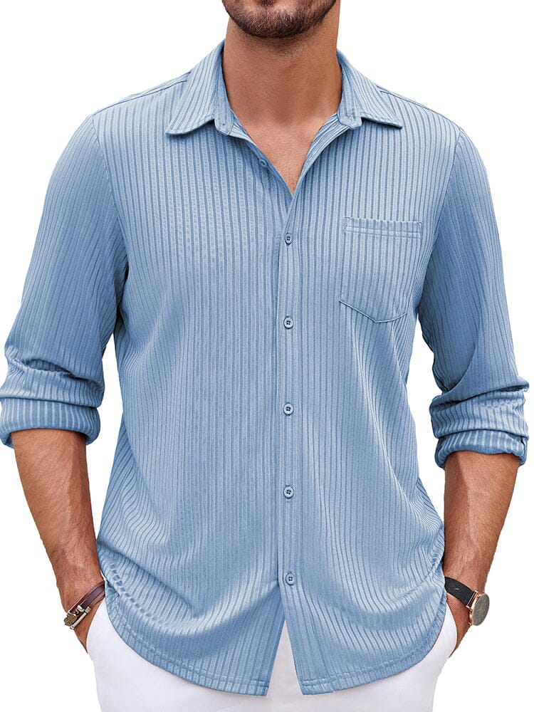 Casual Pit-stripe Stretch Shirt (US Only) - Image 6