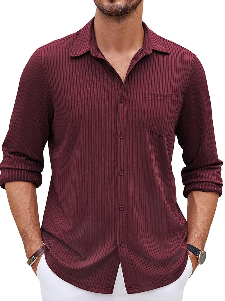 Casual Pit-stripe Stretch Shirt (US Only) - Image 8