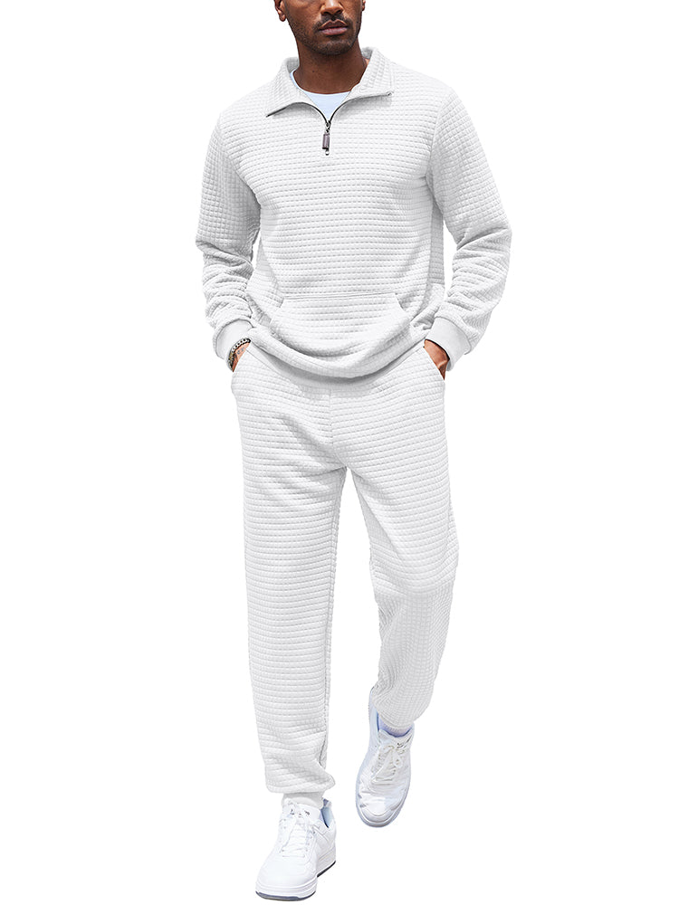 Casual Plaid Jacquard Tracksuit Set (US Only) - Image 8