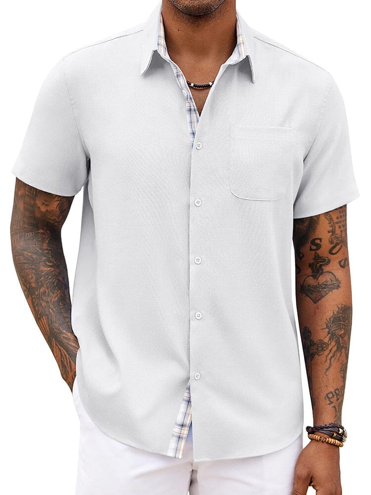 Casual Plaid Splicing Shirt (US Only) - Image 2