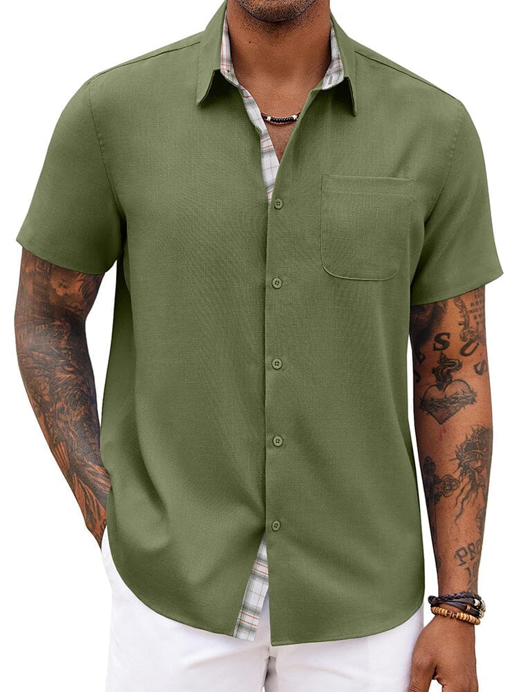 Casual Plaid Splicing Shirt (US Only) - Image 4