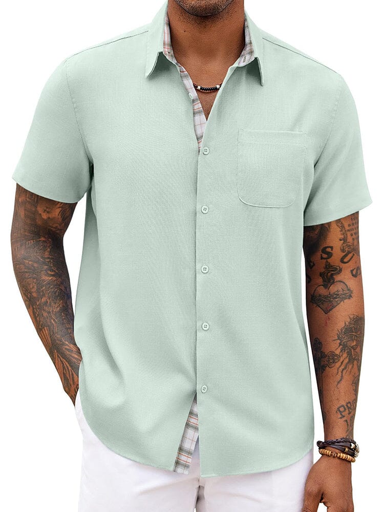 Casual Plaid Splicing Shirt (US Only) - Image 6