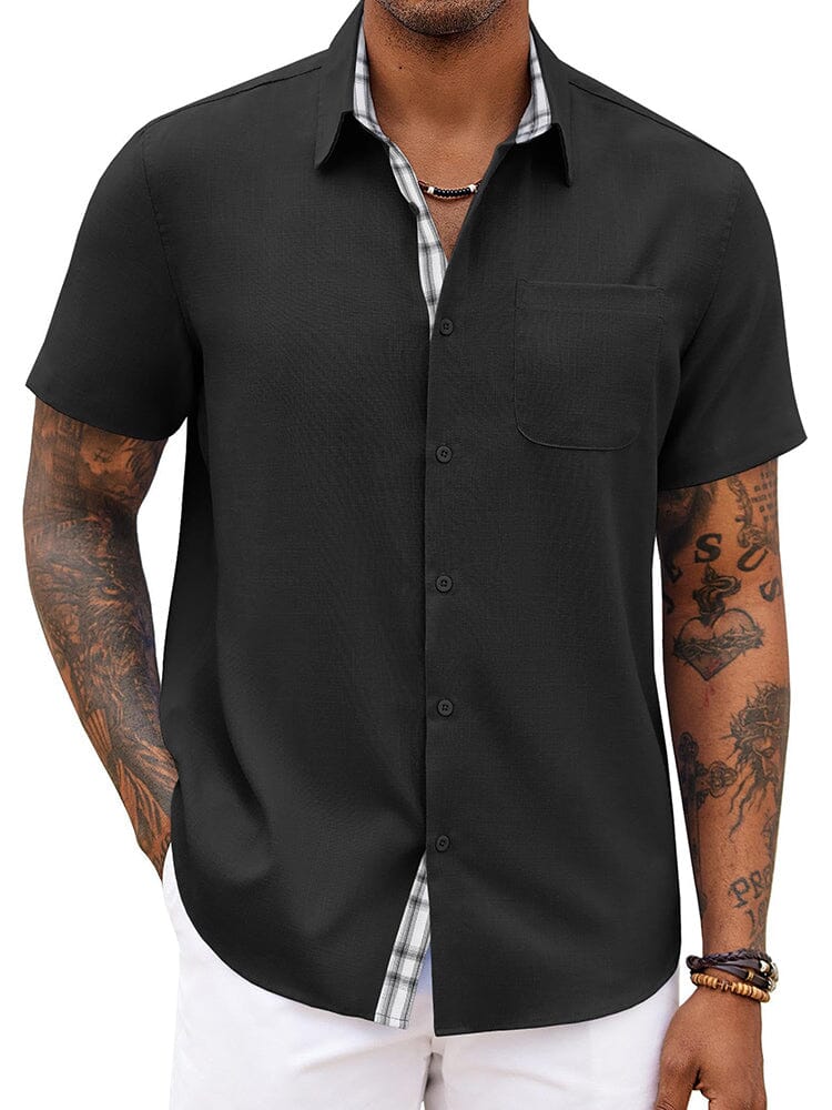 Casual Plaid Splicing Shirt (US Only) - Image 7
