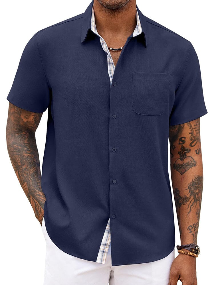 Casual Plaid Splicing Shirt (US Only) - Image 8