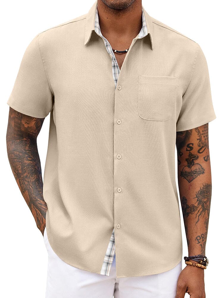 Casual Plaid Splicing Shirt (US Only) - Image 9