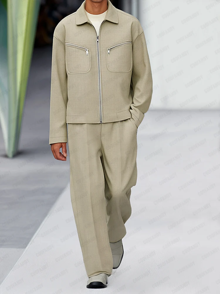 Casual Practical Design Jacket Pants Set