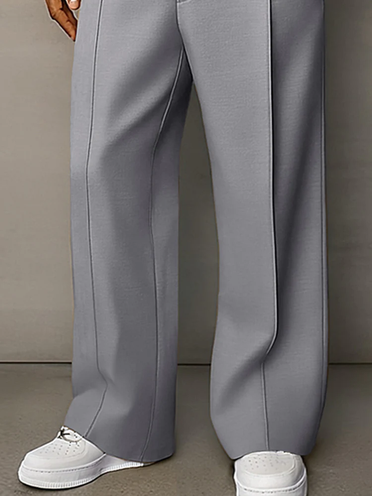 Casual Refined Button Detail Suit Pants - Image 4