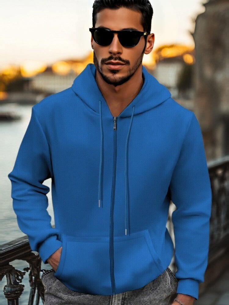 Casual Regular Fit Waffle Jacket - Image 2
