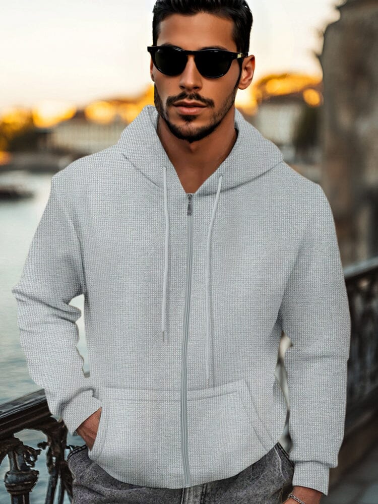 Casual Regular Fit Waffle Jacket - Image 4