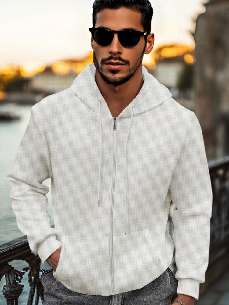 Casual Regular Fit Waffle Jacket - Image 5