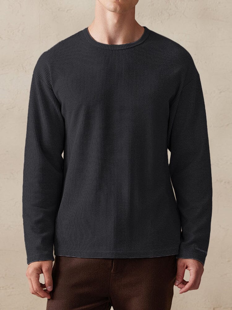 Casual Ribbed Pitted Sweatshirt - Image 6