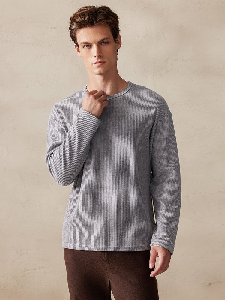 Casual Ribbed Pitted Sweatshirt - Image 7
