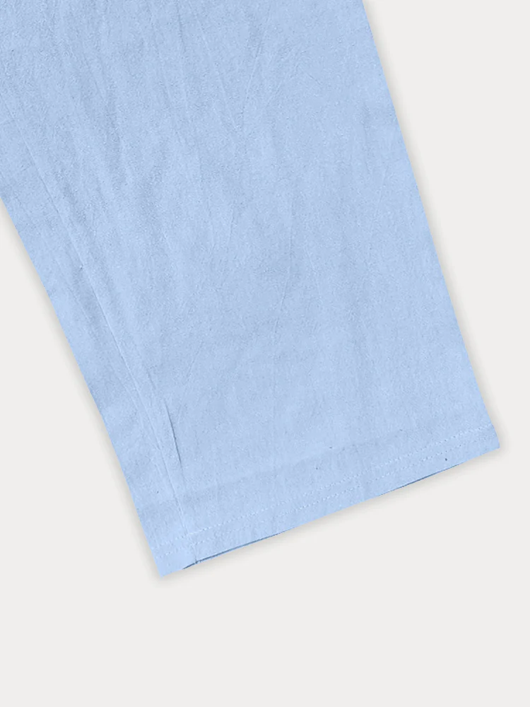 Casual Simple 100% Cotton Shirt Set - Image 9