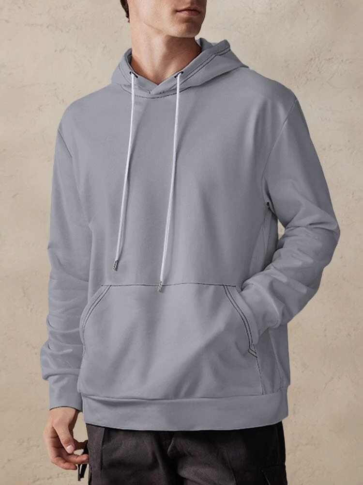 Casual Simple Pullover Hoodie - Image 4